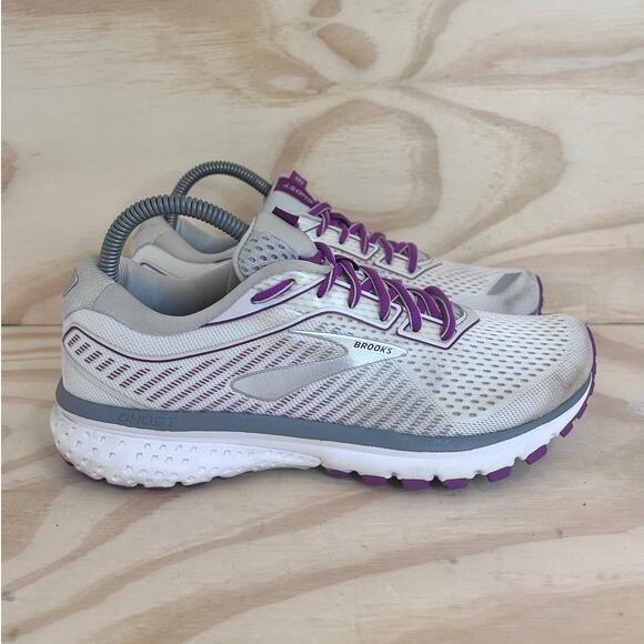 Brooks - Ghost 12 - Running Shoes - White/Purple - Women's - 8.5(B) -1203051B186 - Picture 1 of 9